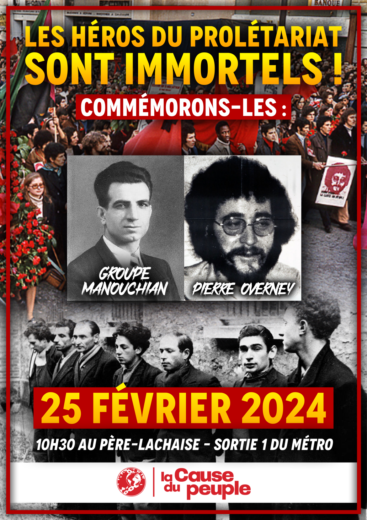 Paris : Commémoration de Pierre Overney et des résistants du groupe Manouchian