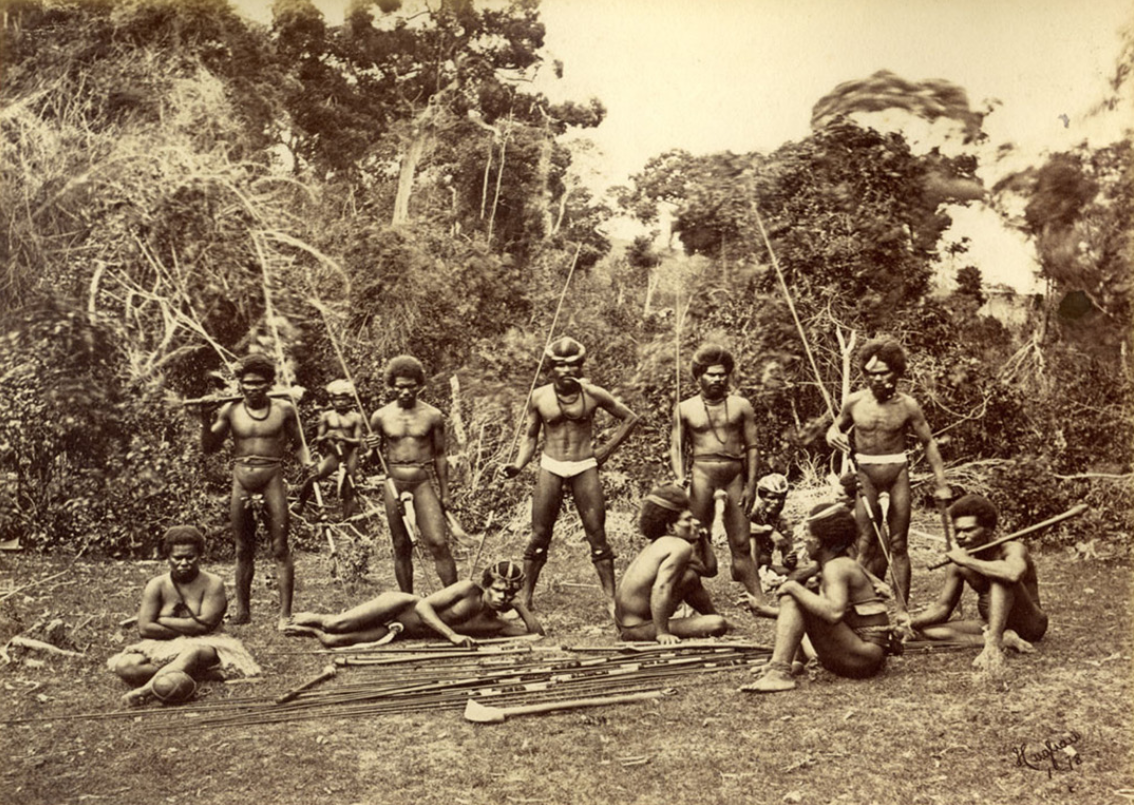 Combattants Kanaks en 1878, sur la "Grande terre".